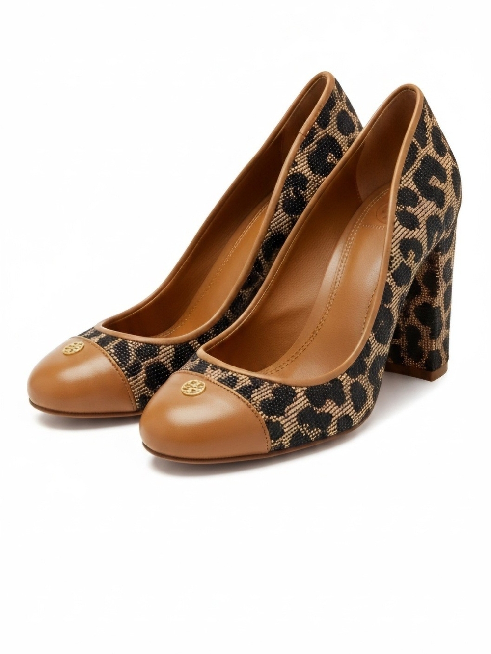NWOT Tory Burch Leopard Print Block Heel Pump Size 7.5 🐆🤎